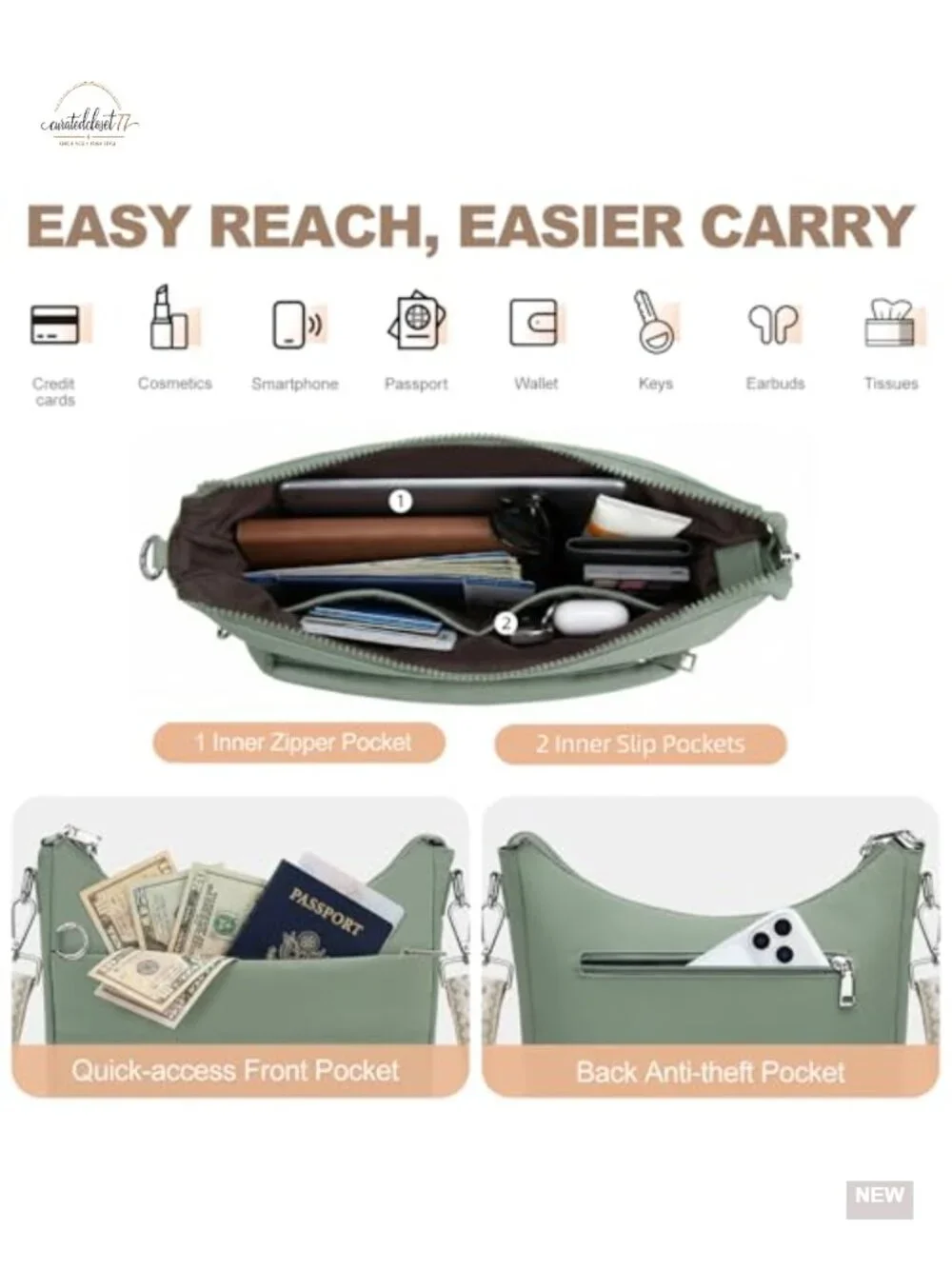 Anti-Theft RFID Crossbody Hobo Bag Quilted Nylon Puffer Purse Women's
